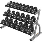 Life Fitness Axiom Series Three Tier short & long saddle dumbbell racks 